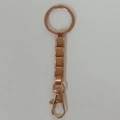 Rose gold Italian modular keychain with rectangular links and lobster clasp component - Rose Gold