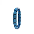 Bracelet extensible modulaire en acier inoxydable brossé bleu foncé au design moderne - Style Bleu