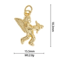 Variante pendentif ange cupidon doré collier avec dimensions 18,3mm hauteur et 15,5mm largeur - Pendentif Uniquement (Sans Chaîne) Ange Cupidon (DZM-3581)