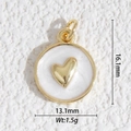 Colgante de corazón perlado con borde dorado y medidas 16,1x13,1 mm para joyería - Colgante de Corazón 3D Dorado (DZ-3392)