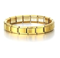 Bracelet italien modulaire en acier inoxydable doré poli pour bijoux personnalisés - Style Doré