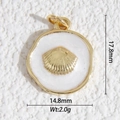 Colgante de corazón con concha dorada para joyería DIY, estilo marino de 17,8x14,8mm - Colgante de Concha Marina Dorado (DZ-3396)