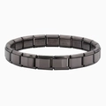 Bracelet italien à breloques en acier inoxydable noir avec maillons élastiques modulaires - Style Noir
