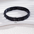 Bracelet italien modulaire noir de 9,0 mm en acier inoxydable au style moderne - Style Punk Noir (Bracelet à Crochet Noir)