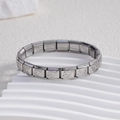 Macro detail of Italian modular link bracelet with embossed cupid arrow heart design - Heart with Arrow Silver (BD-51)
