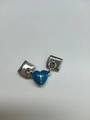 Module de bracelet italien en acier inoxydable avec pendentif cœur bleu élégant - Pendentif Module Magnétique (1 Paire) / Bleu Lumineux