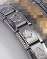 Bracelet modulaire italien avec motif floral en argent, or rose et finition noire - Fleur Ajourée Argent