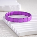 Stijlvolle paarse modulaire roestvrijstalen Italiaanse bedelarmband met matte finish - Modulaire Armband (BD-301) / Drakenvrucht