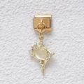 Italienisches Modul-Armbandelement aus Gold mit Herzstein und kleinen Stern-Details - Gelber Herz Sternenschliff-Stil (MKDZ-674)