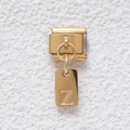 Italienisches Charm-Modul aus goldenem Edelstahl mit einem hängenden Buchstaben-Z-Anhänger - Buchstabe Z (GMKDZ-293Z)