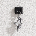Maillon de bracelet italien en acier inoxydable noir avec pendentif étoile en zircon - Style Étoile avec Zircon Blanc (MKDZ-417)