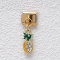 Charm modulaire ananas italien doré avec cristaux de zircone pour bracelet DIY - Module Ananas (MKDZ-626)