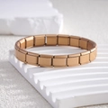 Klassieke Italiaanse bedelarmband met rekbare roestvrijstalen schakels in roségoud - Modulaire Armband (BD-325) / Goud