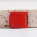 Rotes Edelstahl-Modulglied für personalisierte DIY Italian Charm-Armbänder - Einzelglied (MKBD-227)