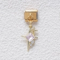Italienischer modularer Goldstern-Anhänger mit rosa Kristall für DIY Armbänder - Rosa Quadratischer Sternenschliff-Stil (MKDZ-666)