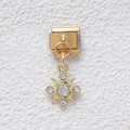 Italienischer Charm-Link in Goldoptik mit Sternanhänger und glitzernden Zirkonia-Steinen - Weißer Sternenschliff-Stil (MKDZ-670)
