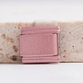 Rosafarbenes mattes Italian Charm Armband-Glied mit Glitzereffekt für DIY-Schmuck - Einzelglied (MKBD-223)
