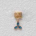 Maglia charm modulare dorata con cristalli marquise blu per bracciali fai-da-te - Ciondolo Quadrifoglio con Strass Blu Oro (GMKDZ-006)