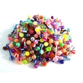 Detailed close-up of colorful striped acrylic tongue rings with stainless steel rods - B Style Tongue Ring (Set of 10)