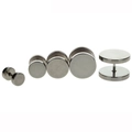 Set de cinco pendientes de pesas de acero inoxidable en varios tamaños, color plata - Acero 6mm