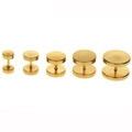 Pendientes de barra en acero inoxidable dorado en cinco diámetros diferentes - Dorado 6mm