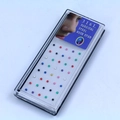 Pack of 40 multi-color 316L surgical steel 2mm nose studs in transparent display box - Colorful