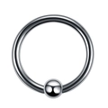 Detailed close-up of a silver captive bead ring with high-polish metallic finish - 10 Pieces/Pack / Steel