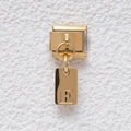 Italienisches Charm-Glied aus vergoldetem Edelstahl mit einem hängenden Buchstaben-E-Anhänger - Buchstabe E (GMKDZ-272E)