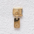 Italienisches Modular-Element in Gold aus Edelstahl mit hängendem Buchstaben G Anhänger - Buchstabe G (GMKDZ-274G)