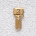 Italienisches Charm-Armbandglied in Gold mit rechteckigem Anhänger und Buchstabe I - Buchstabe I (GMKDZ-276I)