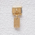 Italienisches modulares Gold-Element mit einem hängenden rechteckigen Buchstaben K - Buchstabe K (GMKDZ-278K)