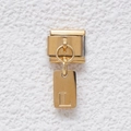 Goldener Edelstahl-Modulanhänger mit poliertem L-Buchstaben für das italienische Armband - Buchstabe L (GMKDZ-279L)