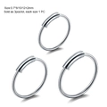Three-piece silver stainless steel twist rings set with 8mm, 10mm, and 12mm diameters - Smooth Style (Steel Color)