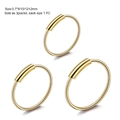 Three-piece set of golden stainless steel twist rings in 8mm, 10mm, and 12mm diameters - Smooth Style (Gold Color)
