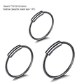 3-piece black stainless steel twisted nose and lip ring set with bead detail in three sizes - Smooth Style (Black Color)