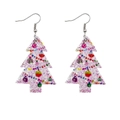 Dettaglio orecchini ad albero di Natale con paillettes colorate in resina bianca - Colorful Sequins Christmas Tree