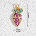 Pendentif carotte avec cristaux violets et verts sur métal doré de 15,4 mm - Carotte Strass Violet (DZ-3243)