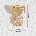 Pendentif petite fille doré avec zircons blancs, taille 12,7x8,5mm, poids 0,8g - Jupe de Fille Strass (DZ-3245)