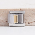 Italienisches Modul-Charm in Gold und Silber mit markantem Buchstaben I Design - Buchstabe I(MK-1010)