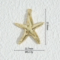 Pendentif étoile de mer doré 27,9x22,7mm avec finition polie et anneau de suspension - Grande Étoile de Mer Polie (DZ-3249)