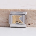 9mm Armband-Modul aus poliertem Edelstahl mit goldenem Buchstaben K für DIY-Schmuck - Buchstabe K(MK-1012)