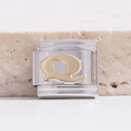 Modulares 9mm Edelstahl-Armbandglied mit goldenem Buchstaben Q auf Silberglanz - Buchstabe Q(MK-1018)