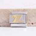 Italienischer Charmanhänger für 9mm Armband mit geprägtem Buchstaben Z aus Edelstahl - Buchstabe Z(MK-1027)