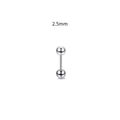 Orecchino a bilanciere minimalista in acciaio inossidabile argento con sfera 2,5 mm - 2.5 / Colore acciaio