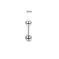 Orecchino a bilanciere per cartilagine con sfera d'argento da 3mm in acciaio inox - Number 3 / Colore acciaio