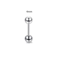 Orecchino a perno a manubrio minimalista in acciaio inossidabile argento da 4mm - Number 4 / Colore acciaio