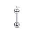 Orecchino a bilanciere in acciaio inossidabile con sfere rotonde lucide da 5mm - Number 5 / Colore acciaio