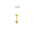 Orecchino a bilanciere in acciaio inossidabile con sfere dorate da 2,5 mm e finitura lucida - 2.5 / Oro