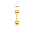 Orecchino a bilanciere in acciaio inossidabile dorato con sfere da 4mm lucido - Numero 4 / Oro