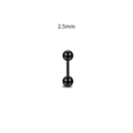 Gioielli piercing a bilanciere in acciaio inossidabile nero con sfere da 2,5 mm - 2.5 / Nero
